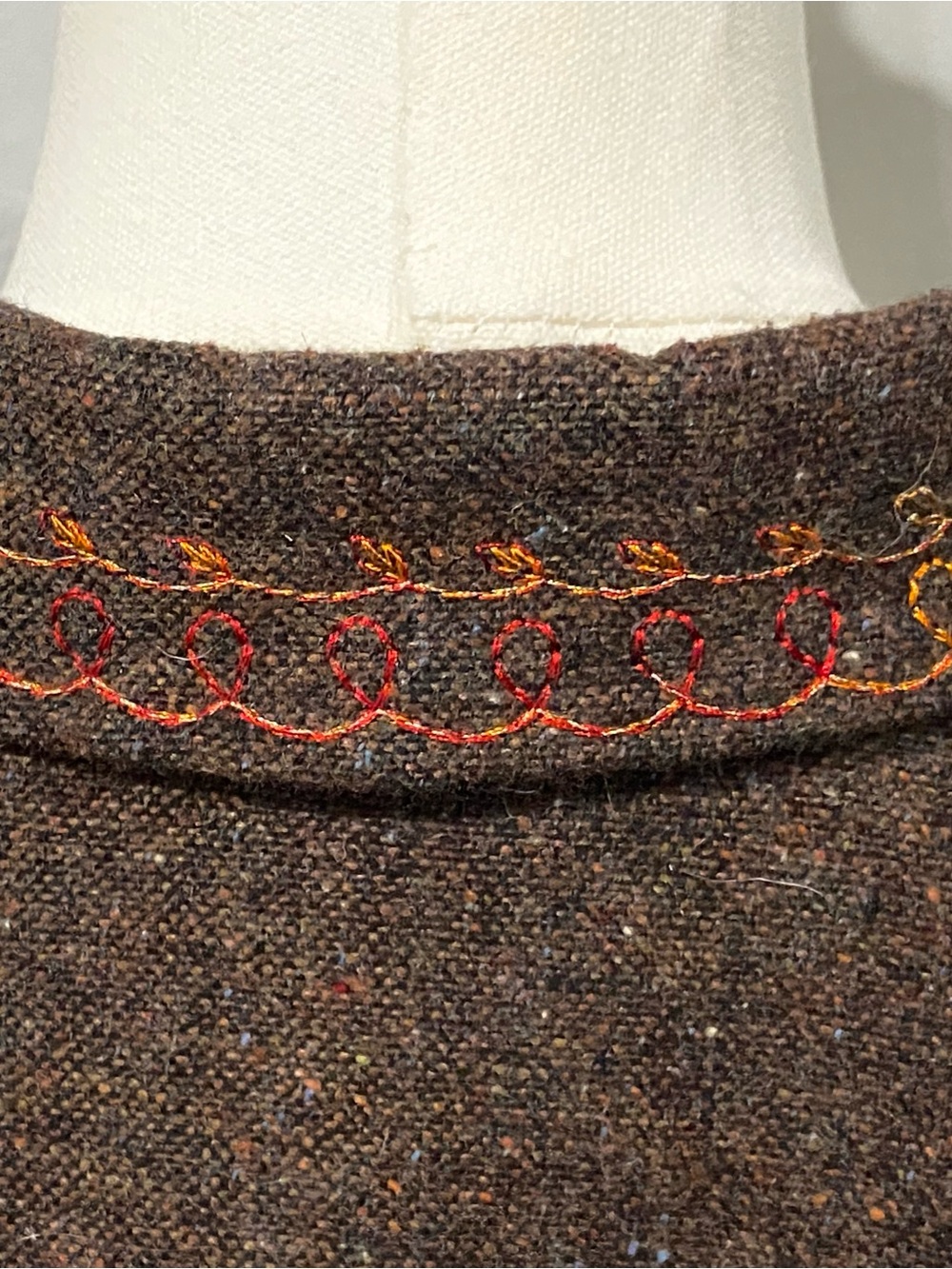 Coldwater Creek Brown Wool-Blend Colorful Embroidered Paisley Blazer Jacket 2X - Picture 6 of 13